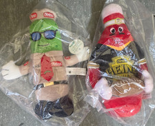 Lot 2 NOS vintage Steelers Heinz bouteille de ketchup inspecteur cornichon privé beanie toys