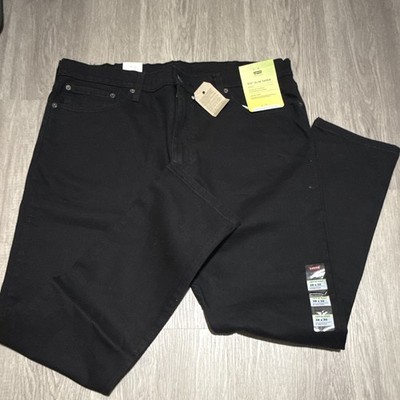 Levi's Men s Black Slim Fit Tapered Stretch Denim Jeans, Mid Rise, Zip