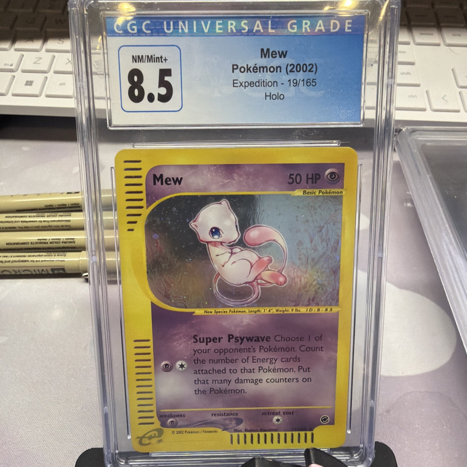 Mew Pokemon 2002 Expedition 19/165 Holo CGC 8.5