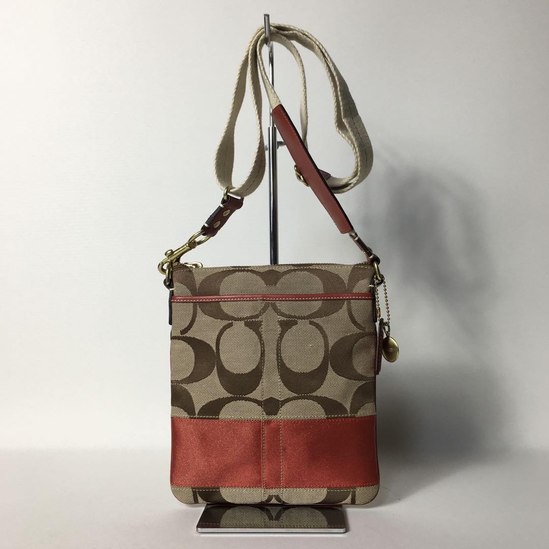 2505-205 Coach Signature Shoulder Bag Red #PC63Q0