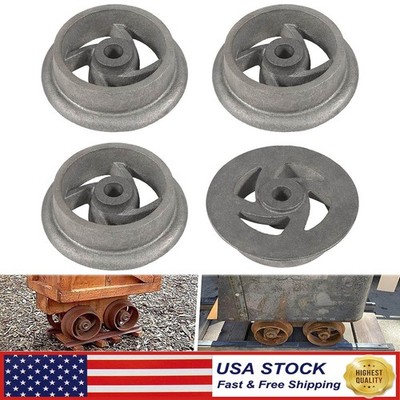 For LG Mining Ore Car Small Track Mine Cart Wheel Cast Iron 7 1/4 Diameter 4pcs