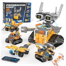 5in1 STEM Robot Building Kits for Kids 6-12, App  Remote Control STEM