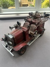 Vintage Tin Plate Fire Engine Model Ornament