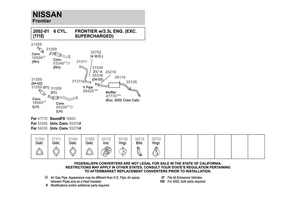 For Nissan Frontier 99-02 Exhaust Muffler SoundFX Steel Oval Direct-Fit Foto 4 de 4