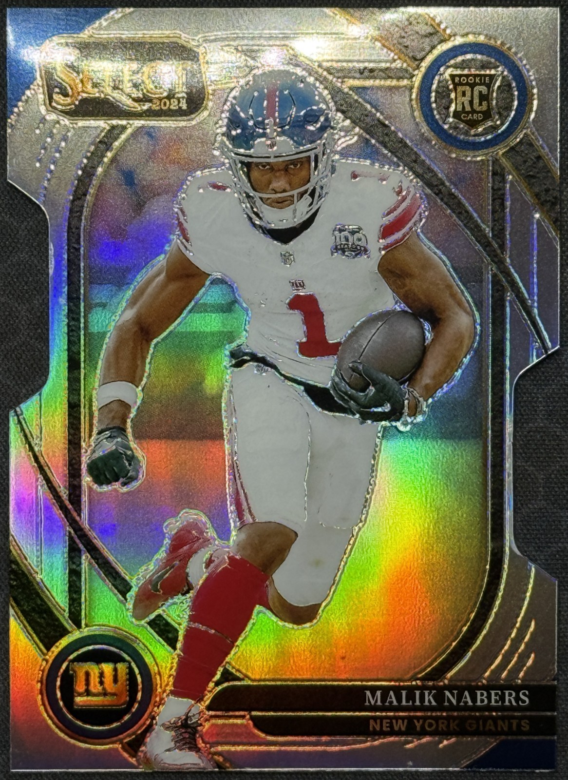 2024 Panini Select - Club Level Malik Nabers #220 Silver Prizm Die-Cut (RC)