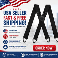 Heavy Duty Elastic Suspenders for Men Trouser Pants Braces Strap Work Belt