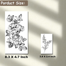 23 Sheets Flower Temporary Tattoos for Women - Waterproof Realistic Rose Orch...