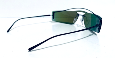 NEW PRADA SPR61V 1AB336 3N LIGHT GREEN MIRRORED RIMLESS WRAP