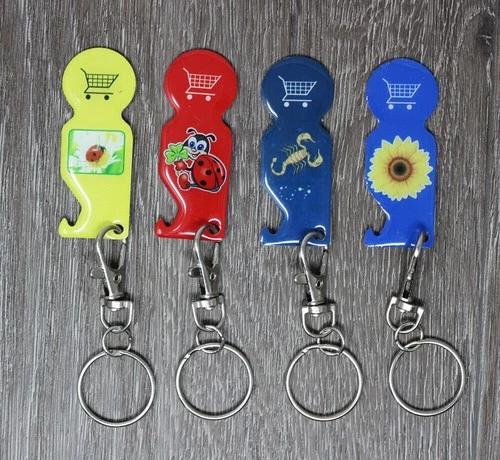Shopping Trolley Solver Shopping Trolley Chips Keychain Carabiner Bottle Opener