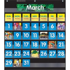 SC-583866 Monthly Calendar Pocket Chart with Cards Black