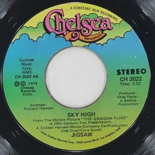 JIGSAW Sky High CHELSEA CH 3022 VG+ 45 RPM 1975 Disco 7" Rock Jukebox