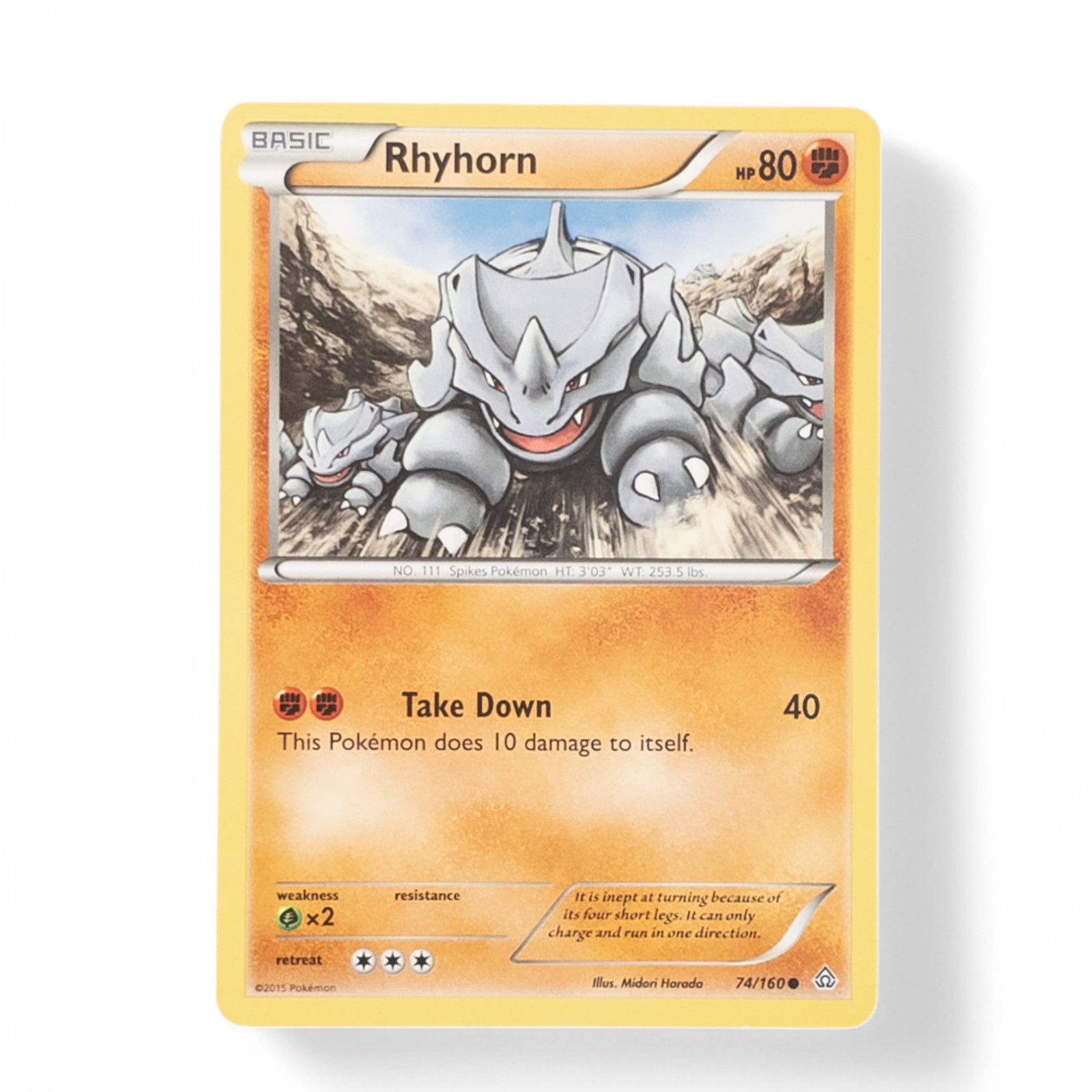 Rhyhorn 74/160 Pokemon XY - Primal Clash Common NM
