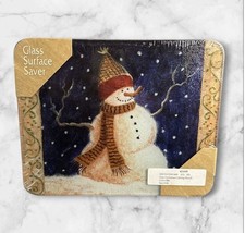 Christmas Holiday Snowman Glass Cutting Board...