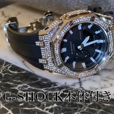 G SHOCK GA 2100 Rubber Belt Set Casioak G Shock Silver Black Full Zirconia