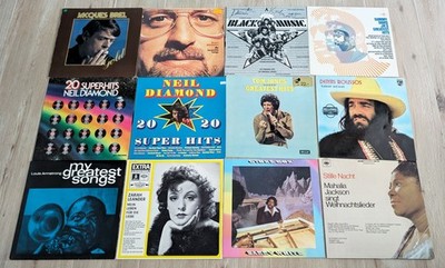 12 Stück Schallplatten 70er Konvolut Jacques Brel, Neil Diamond, Barry White etc