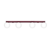 Deckenlampe Glas Stahl Burgund 4-Flammig Blendarm G9 L:88 Cm Deckenleuchte KüChe