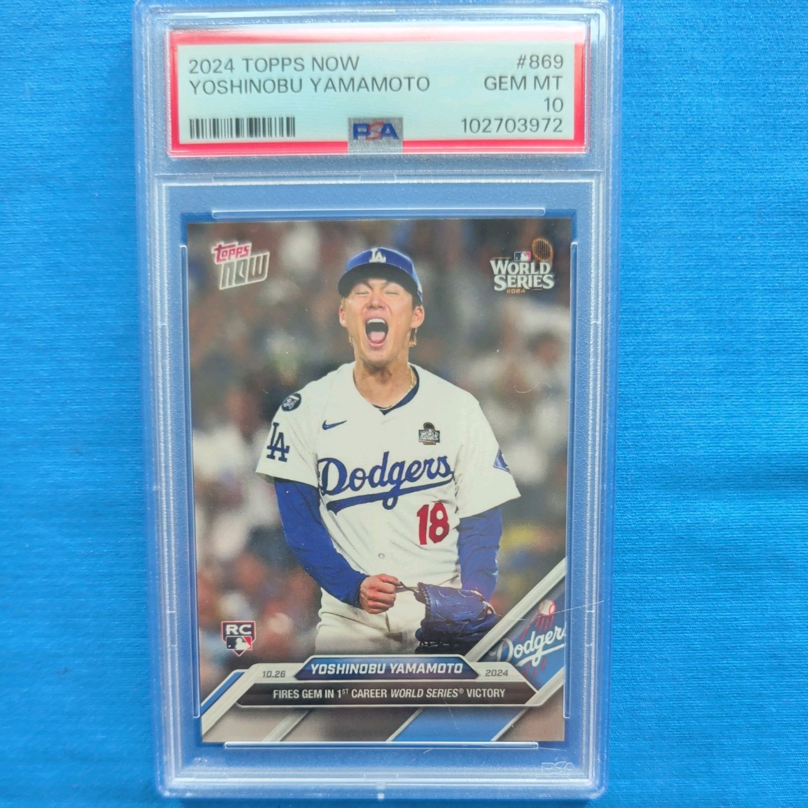 2024 TOPPS NOW #869 YOSHINOBU YAMAMOTO PSA 10