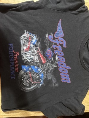 FREEDOM Sz XL Motorcycle T-Shirt Premium Performance Black 085