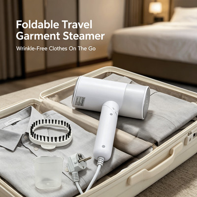 Handheld Garment Steamer kompakt faltbar inkl. Reinigungspinsel und Messbecher