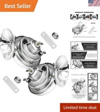 Super Loud Car Snail Horns, 12V 300DB Durable Car Horn Kit, High Low Tone Uni...