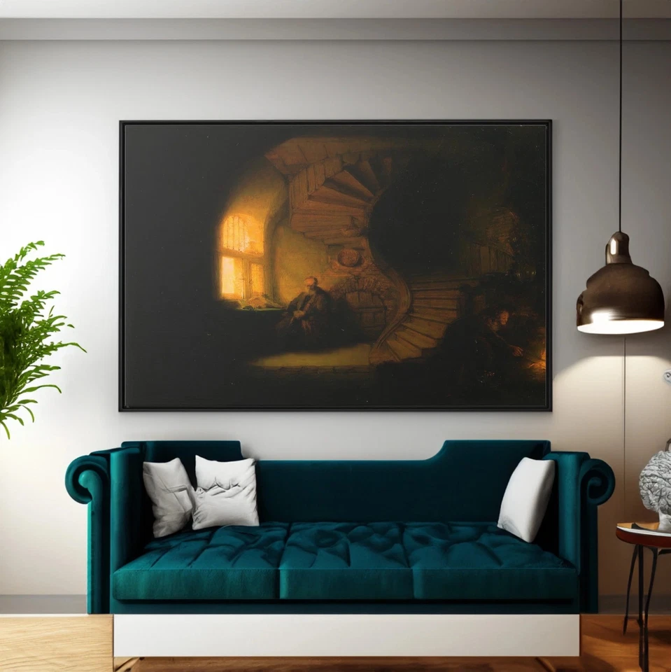 Arte de pared en lienzo/póster de Rembrandt El filósofo en meditación Foto 2 de 2