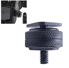 1/4" Dual Nuts Tripod Mount Screw to Flash Digital Cameras Hot Shoe Adapter Tool
