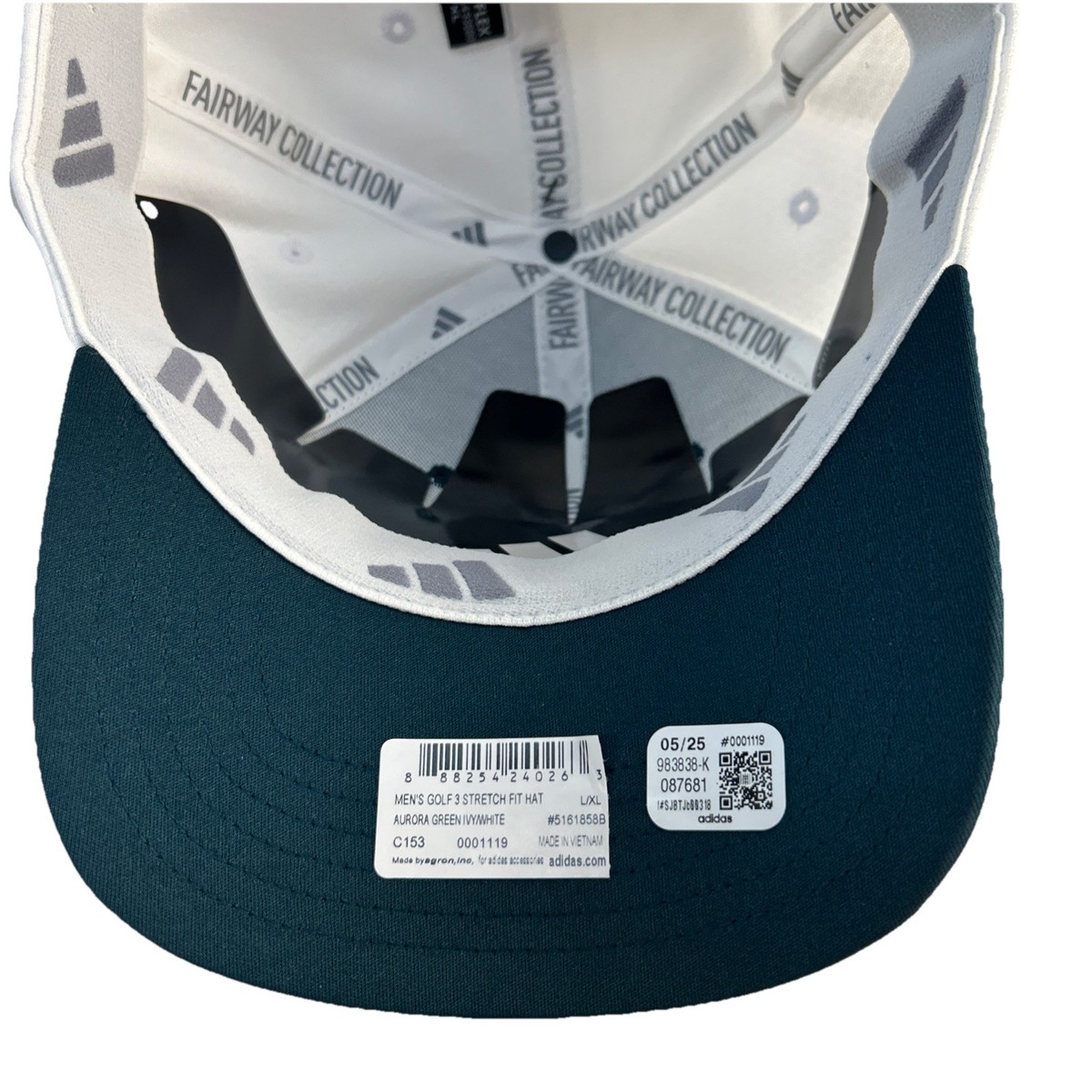 adidas Golf Hat Mens Fitted L/XL Classic 3 Stripes Stretch Fit