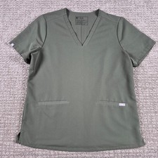FIGS Scrub Top Womens L Moss Green Casma Three-Pocket V-Neck FW1100 Medical