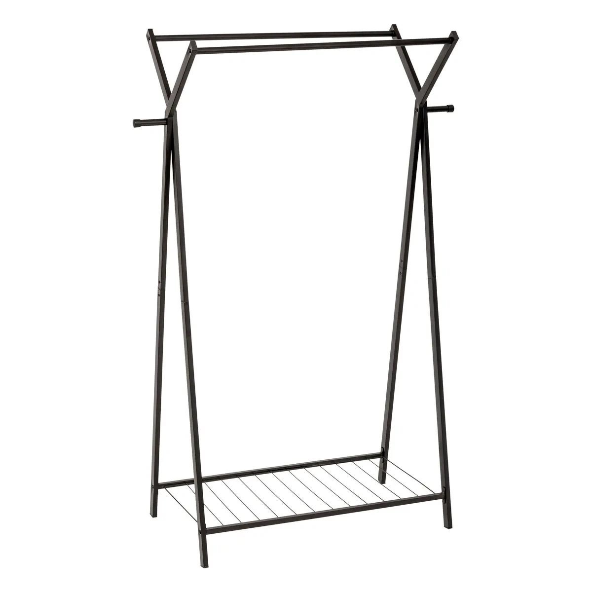 Portant à vêtements double Metty en métal noir 145cm au design épuré