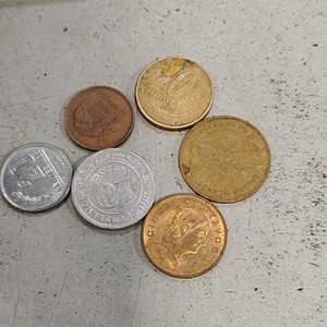 Mixed World Coins Lot of 6, incl 2002 Coin, Uncertified, Ungraded
