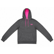 The North Face Women's Gray Pink Logo Pullover Hoodie Classic Fit Size Large