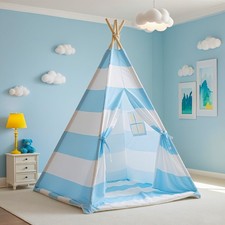 Teepee Tent for Kids with Padded Mat, Lights, and Carry Bag, Washable Playhou...