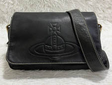 NWT Vivienne Westwood Accord Shoulder Bag Crossbody Black Big Orb Embossed