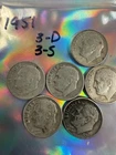 1951 Roosevelt dimes, Lot of 6, Circulated