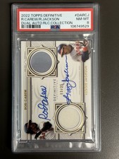 2022 Definitive Rod Carew / Reggie Jackson Dual Auto Relic Coll. /25 LAA HOF