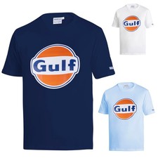 2026 Sparco Gulf Racing Big Logo T-Shirt Fanwear 95% Cotton 170gr Made in Italy