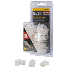 1PC Klein Tools VDV826-704 Pass-Thru Modular Data Plugs, RJ-45-CAT6A, UTP,