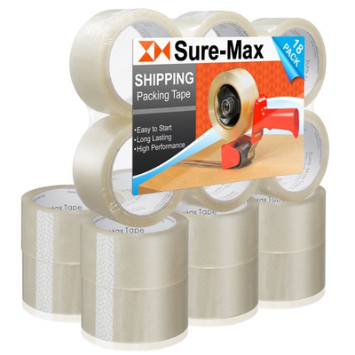 #ad 18 Rolls Carton Sealing Clear Packing Tape Box Shipping 2 mil 2quot; x 55 Yards $26.99