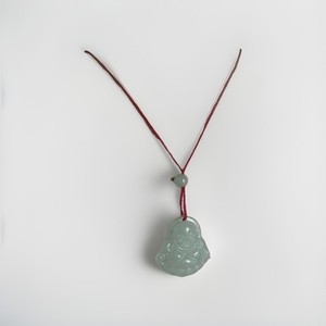 Genuine Grade A Clear White Green Jadeite Jade Buddha Pendant/ Hand Carved