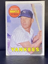 1969 Topps #500 Mickey Mantle Yankees Last Name in Yellow HOF VG+ "Has Crease"