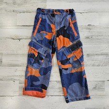MINI BODEN Boys Size 6 Blue Orange Techno Skate Pants, Elastic Waist DC-TT20