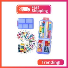 Pill Organizer with Medicine Labels Travel Daily Pill Container Mini Medication