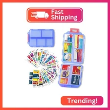 Pill Organizer with Medicine Labels Travel Daily Pill Container Mini Medication