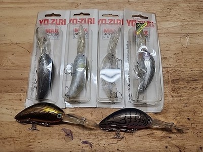 Yo-Zuri Crank'n Dive Vintage Crankbait Lot Of 6 Max Action Arms Series 