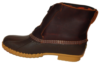 LL Bean Front Zip Duck Boots Plaid Fleece Lined Men display picture 2