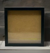 9 x 9 Black Shadow Box Display Case Heavy Wood Frame 1 Inch Working Depth USED