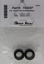 QUICKSLICKS TS43XF SILICONE TIRES FOR THUNDER SLOT 14x10mm WHEEL 1/32 SLOT PART