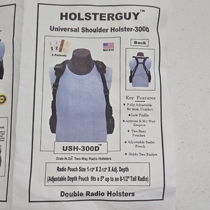 Holsterguy USH-300D Universal Shoulder Holster Double Two-Way Radio Holsters
