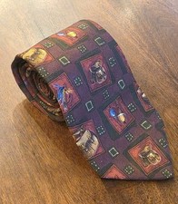 Lands End 64" Long 100% Silk Fly Fishing Tie Made In The USA Outdoor Sportsman