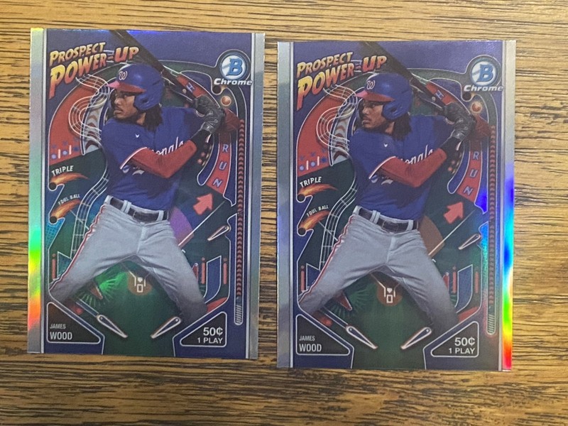 2 JAMES WOOD 2024 BOWMAN CHROME PROSPECT POWER UP #PP-14 Nationals, combined S&H